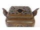 Perfume burner Japan flowers foliage dragon lions nineteenth century