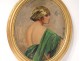 HSC table oval portrait young woman turban Vallet-Bisson painting nineteenth