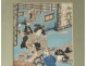 Japanese print Ukiyo-e Kunisada Utagawa Toyoshi III nineteenth samourai Oiran