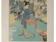 Japanese print Ukiyo-e Kunisada Utagawa Toyoshi III nineteenth samourai Oiran