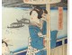 Japanese print Ukiyo-e Kunisada Utagawa Toyoshi III nineteenth samourai Oiran