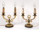 Pair candelabra two fires bronze wreaths crown Empire nineteenth century