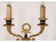 Pair candelabra two fires bronze wreaths crown Empire nineteenth century