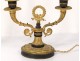 Pair candelabra two fires bronze wreaths crown Empire nineteenth century