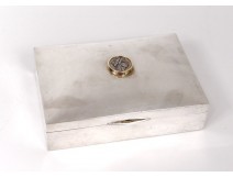 Box cigar box cigarettes sterling silver foreign profile antique twentieth