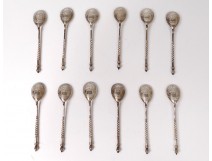 12 spoons mocha sterling silver Russian Moscow Ivan Alexeyev 177gr nineteenth