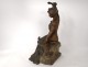 Sculpture young woman butterfly Zitella Alfred Foretay Art Nouveau XIXth