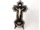 Crucifix Christ carved cross cloisonné enamels bronze black marble nineteenth