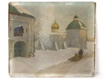 HSP Russian snow landscape Zvenigorod Boris Bogoljubow Cathedral Virgin twentieth