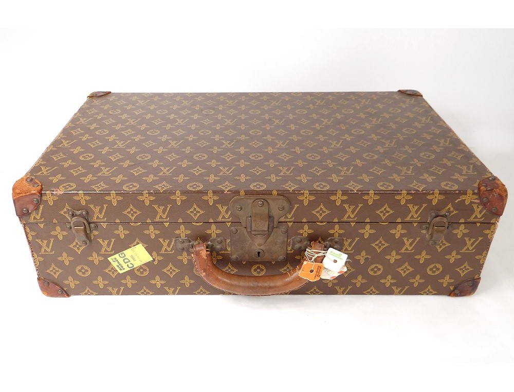LOUIS VUITTON 20 Leather Suitcase Carry On Luggage +Dust Bag Mens Travel  Case