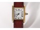 Cartier Solo Tank Ladies Watch 18K Gold Leather Bracelet Watch Twentieth Century