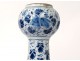 Grape vase faience Delft white-blue birds flowers foliage eighteenth century