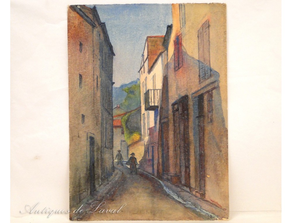 Village of Savoy watercolor by Paul Biget twentieth