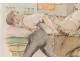 Watercolor humortistique billiard players Augustus twentieth Soup