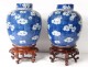 Pair pots ginger Chinese porcelain prunus Kangxi Yongzheng eighteenth