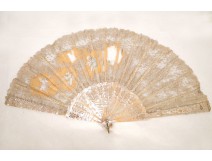 Fan pearl lace, decorated with cherubs, nineteenth