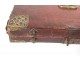 Writing case of travel box embossed leather gilded brass seventeenth eighteenth century