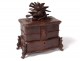 Box carved wood jewelry box Black Forest birds vine nineteenth century