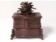 Box carved wood jewelry box Black Forest birds vine nineteenth century
