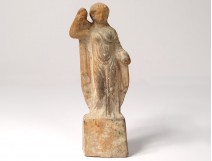 Ancient statuette terracotta woman ancient roman vestale collection