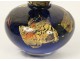 Covered pot signed Novaro, blown glass and gold leaf, twentieth