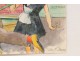 Humor watercolor Billiards Waitress twentieth Soup