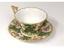 Porcelain cup Paris Jacob Small bouquets flowers gilding nineteenth century