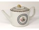 Porcelain teapot Compagnie des Indes European decor flowers eighteenth century