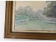 Small watercolor landscape Alexis de Broca Manor Clisson chickens Loire twentieth