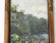 Small watercolor landscape Alexis de Broca Manor Clisson chickens Loire twentieth