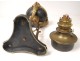 Athenian oil lamp Empire bronze heads satyr fauna nineteenth century