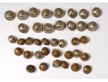 Lot 38 buttons uniform gendarmerie mobile brass gilt nineteenth collection