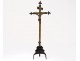 Crucifix Christ cross gilt bronze XVIIth century