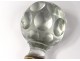 Nineteenth century brass cut crystal faceted stair ball