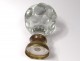 Nineteenth century brass cut crystal faceted stair ball