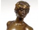 Antique woman bust Allegory History bronze Barbedienne Bareau nineteenth