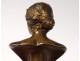 Antique woman bust Allegory History bronze Barbedienne Bareau nineteenth