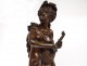 Large bronze sculpture La Cigale Carrier-Belleuse 92cm XIXth century