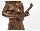 Large bronze sculpture La Cigale Carrier-Belleuse 92cm XIXth century