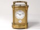 Pendulette travel officer gilded bronze balusters clock cabinet nineteenth