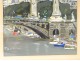 Watercolor gouache view bridge Alexandre III Paris Seine Tristani twentieth century