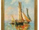 Pair HSP paintings marine boats fishing sailboats Mediterranean painting twentieth