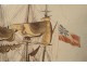 Watercolor marine frigate vessel English Marseille JJ. Baugean 1816 Nineteenth