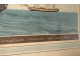 Watercolor marine frigate vessel English Marseille JJ. Baugean 1816 Nineteenth