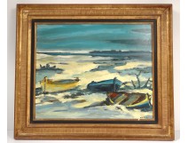 HST marine painting Maurice Bilbeaud landscape barques Provence Nice Sète XXè