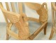 Pair armchairs armchairs seats Empire carved wood swans twentieth armchairs