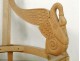 Pair armchairs armchairs seats Empire carved wood swans twentieth armchairs