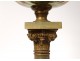 Onyx oil lamp bronze column Corinthian capital Napoleon III nineteenth