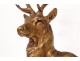 Bronze sculpture Grand Deer rock Jules Edmond Masson animal XXth century