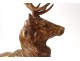 Bronze sculpture Grand Deer rock Jules Edmond Masson animal XXth century